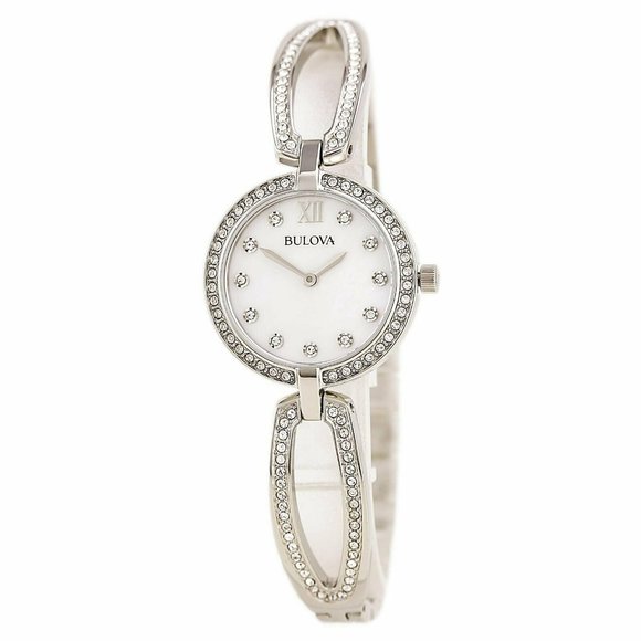 SALE! Bulova White Diamond Clasp Watch - Picture 2 of 6